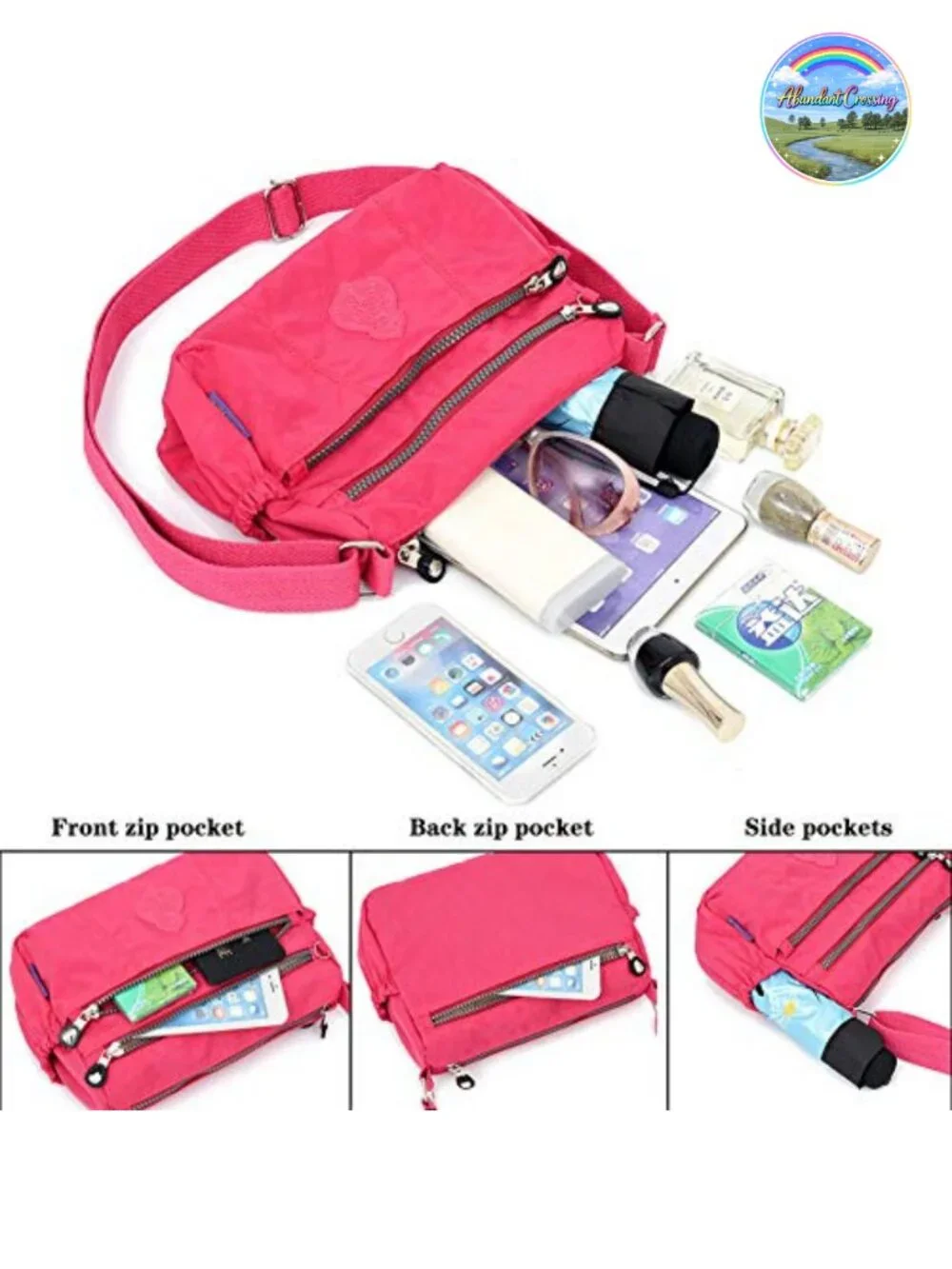 Waterproof Nylon Crossbody Shoulder Bag Lightweight Messenger Purse